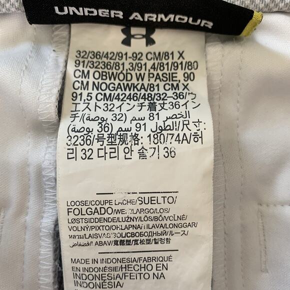 Under Armour Men's Match Play Textured Loose Golf Pants 30x30 Gray/White Checked - Picture 9 of 16